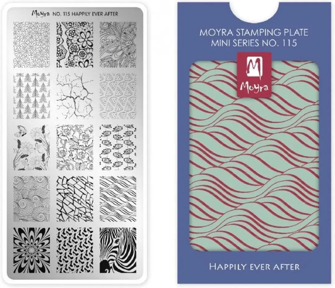 Moyra Mini Stamping Plate Happily Ever After M115