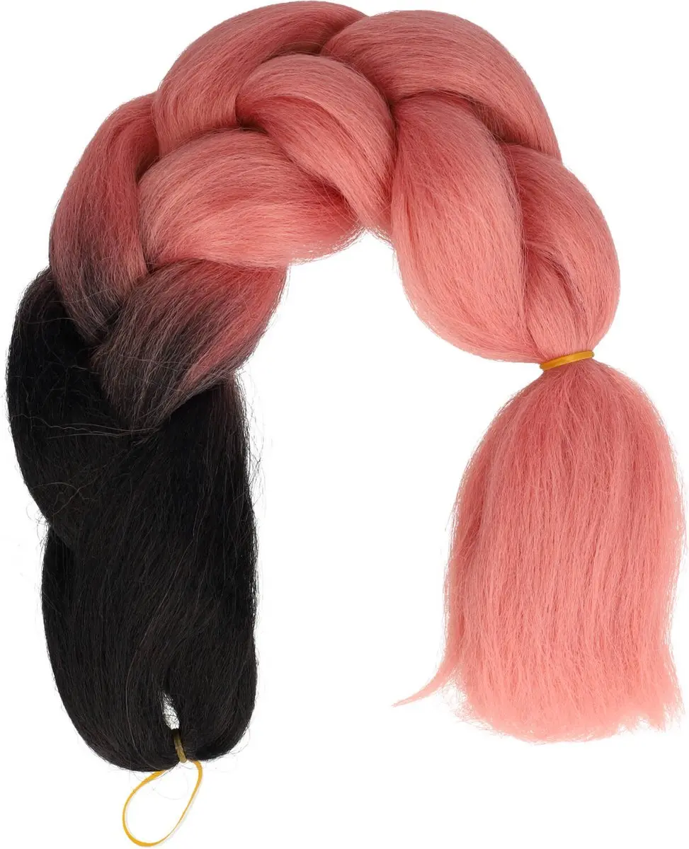 Haarsoires Imitatiehaar Jumbo Braids 60cm - Roze Zwart