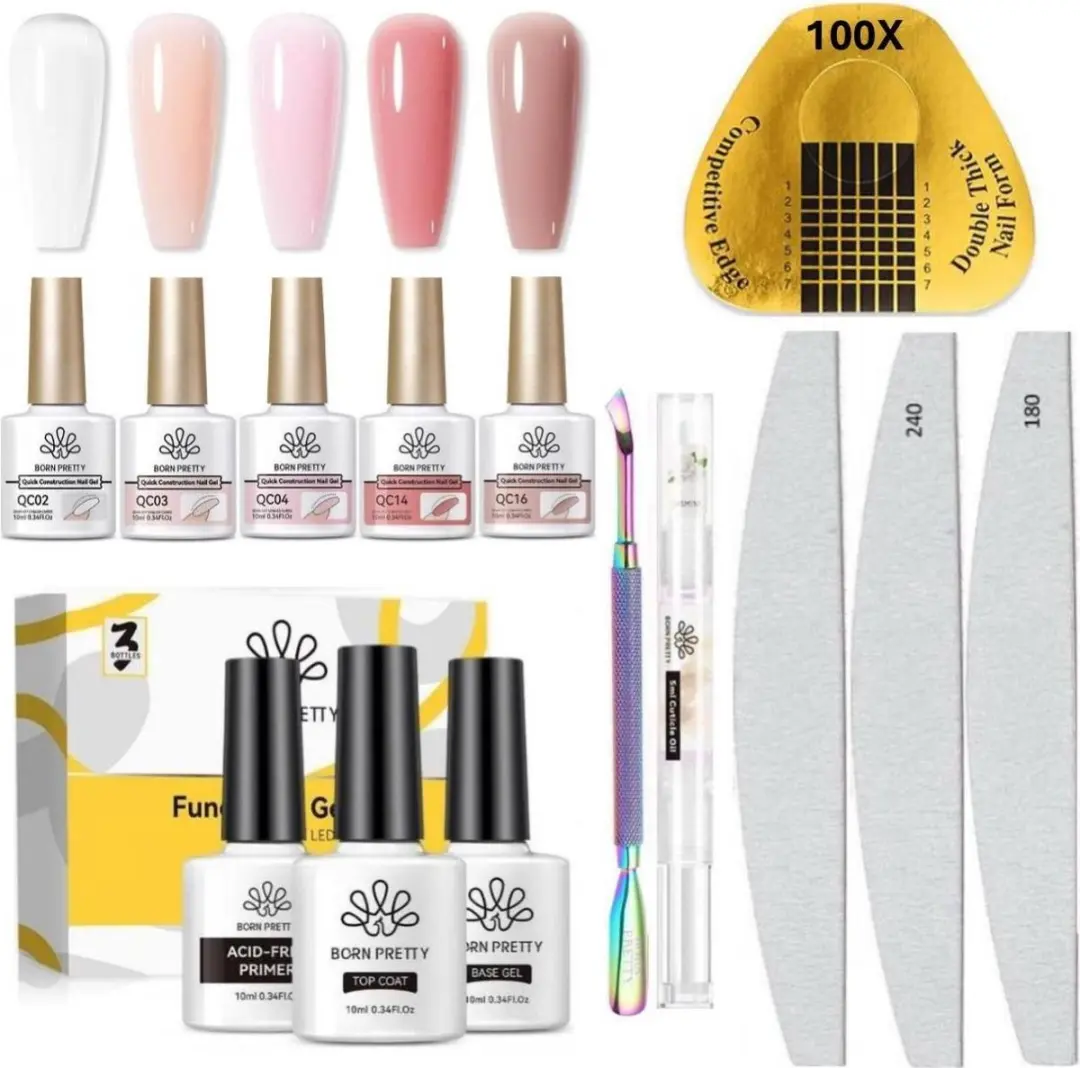 Born Pretty Builder in a Bottle Biab Set - 113 Stuks - 10ml Glitter