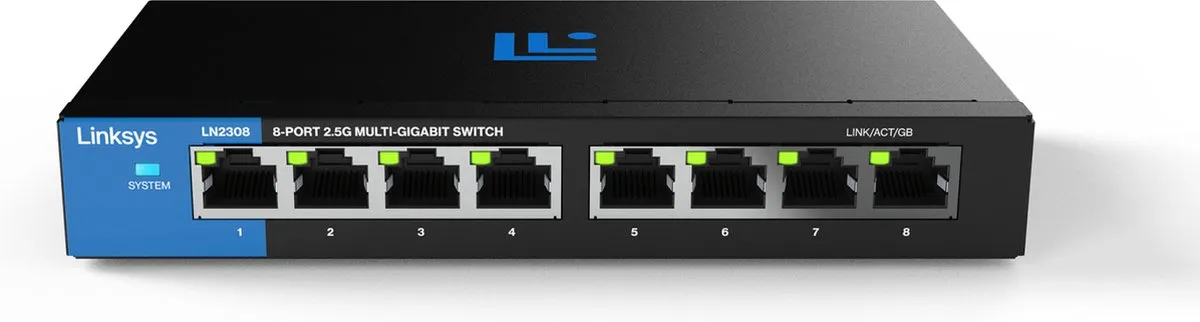 Linksys LN2308 Unmanaged Switch 8-Poorten 2500 Mbps