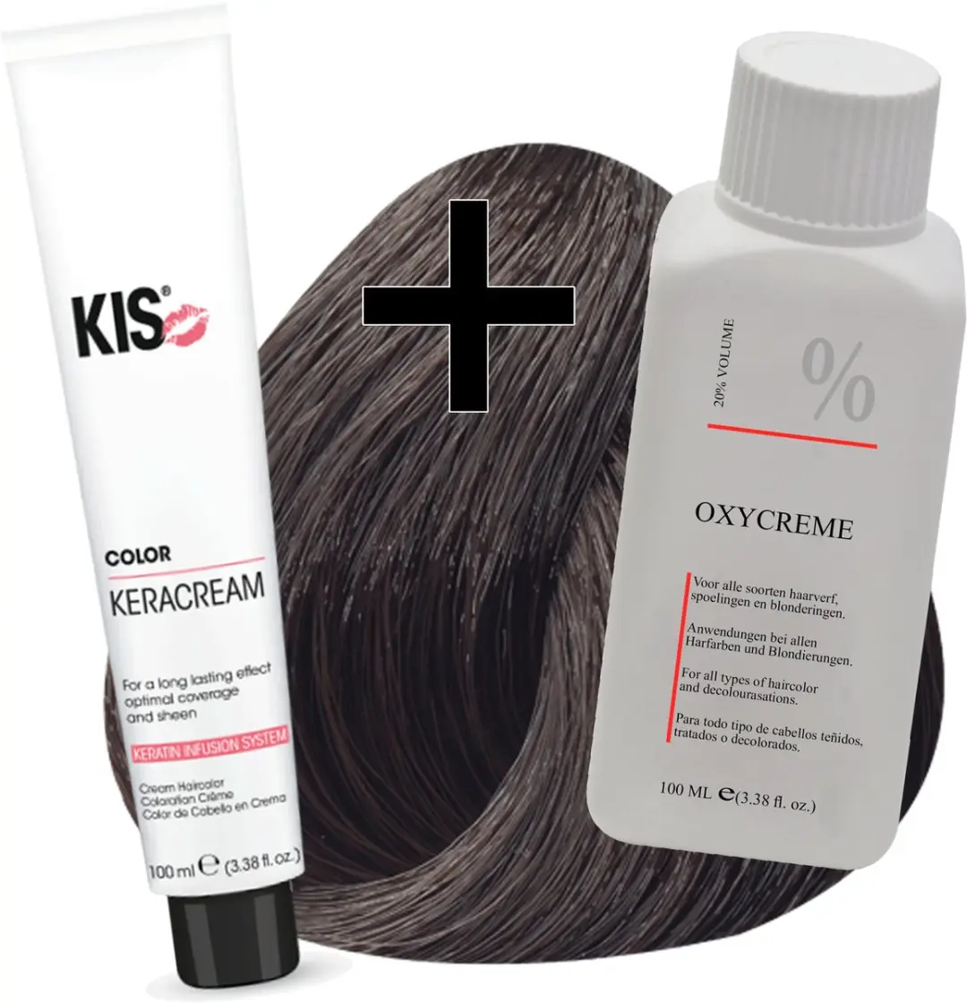 KIS Haarverfset 4N Middelbruin 100ml
