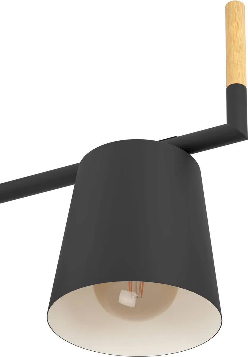 Eglo Lacey Plafondlamp E27 - 3x40W - Ø78cm - Hout/Staal Zwart/Bruin