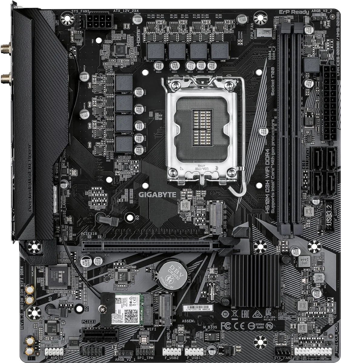 Gigabyte H610M D3H WIFI DDR4 Moederbord - microATX