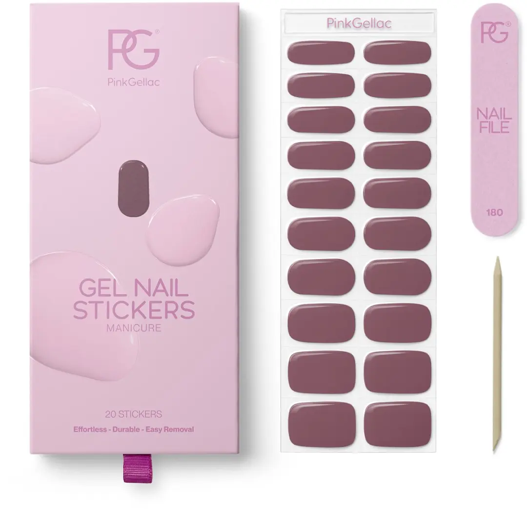 Pink Gellac UV Nagelstickers Deep Mauve - 20 Stuks