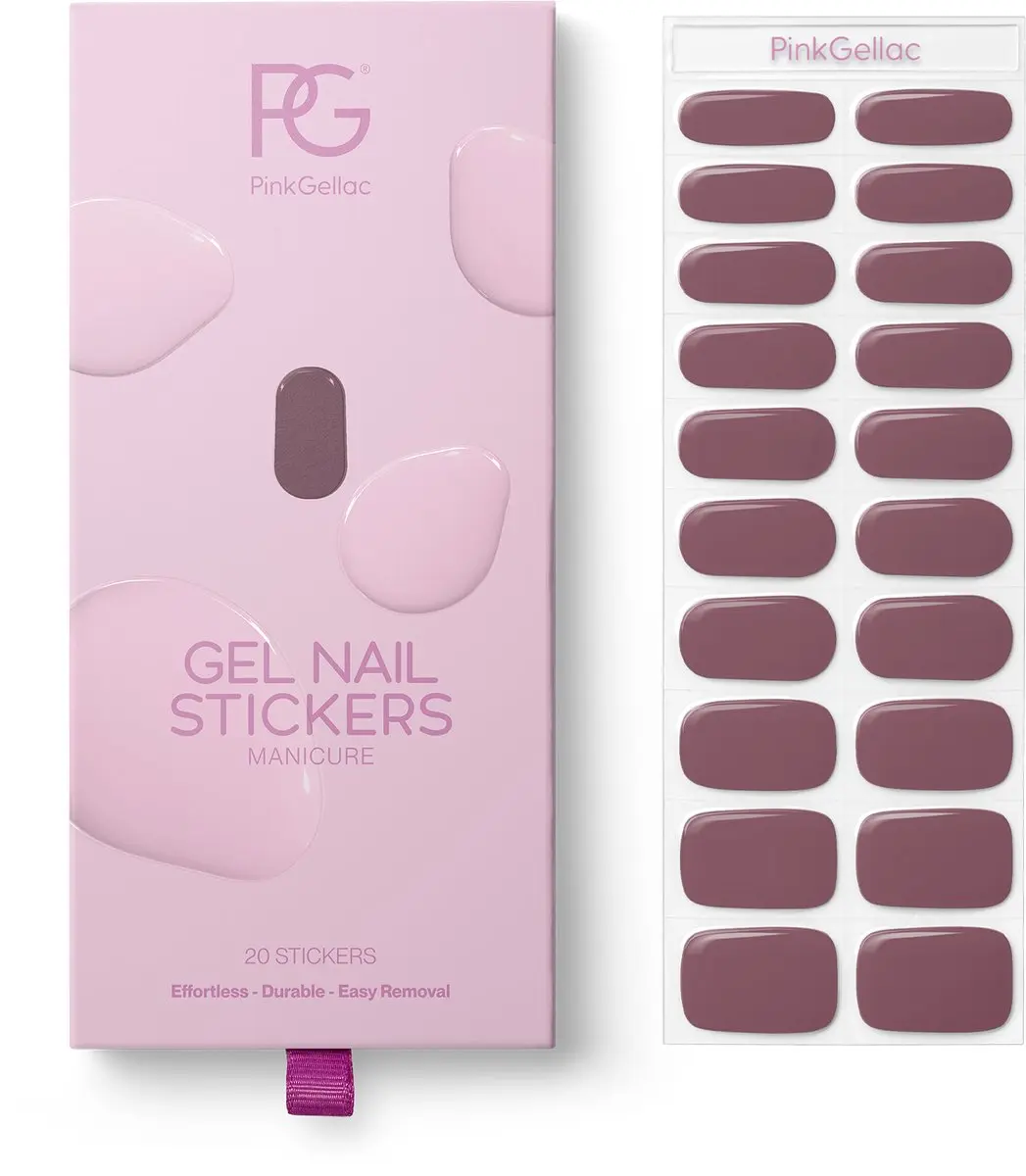 Pink Gellac UV Nagelstickers Deep Mauve - 20 Stuks