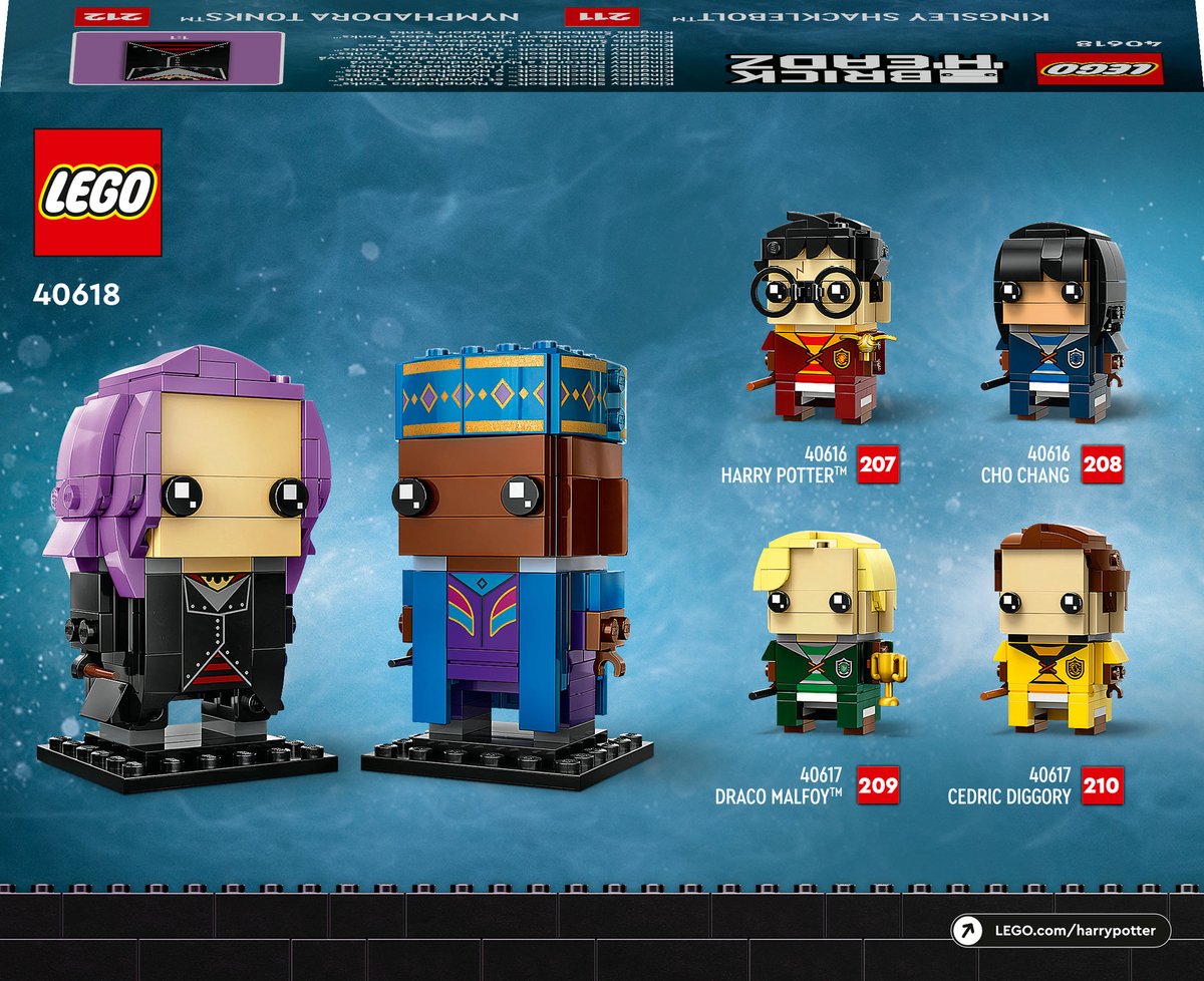 LEGO Harry Potter Brickheadz 40618 - Romeo Wolkenveldt™ en Nymphadora Tops™
