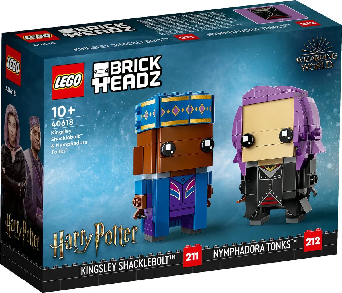 LEGO Harry Potter Brickheadz 40618 - Romeo Wolkenveldt & Nymphadora Tops - afbeelding 6 van 6