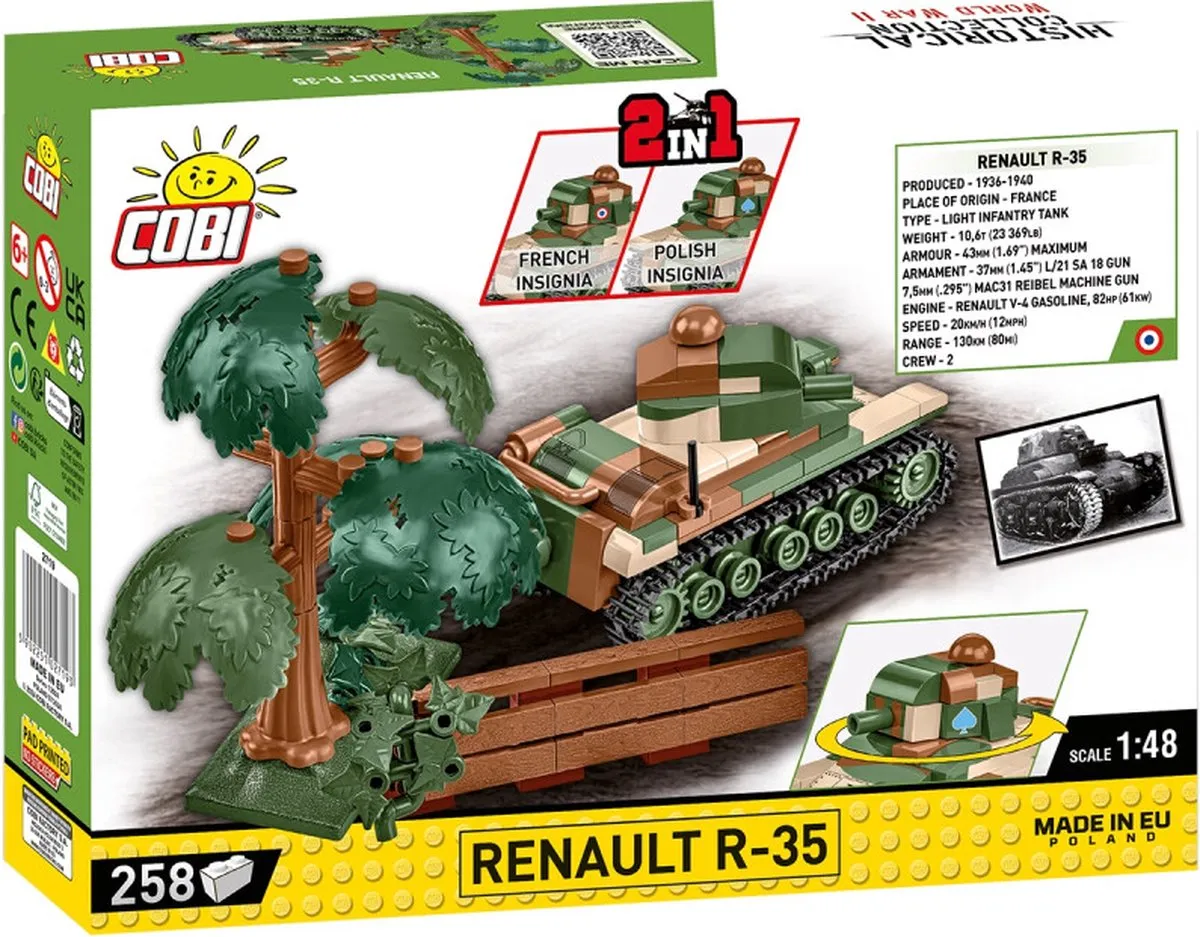 Cobi Renault R-35 - 258 Onderdelen - Meerkleurig