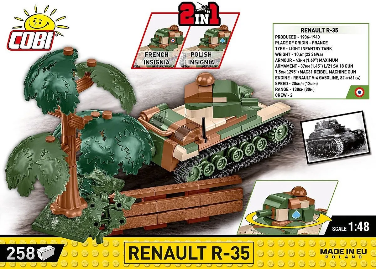 Cobi Renault R-35 - 258 Onderdelen - Meerkleurig