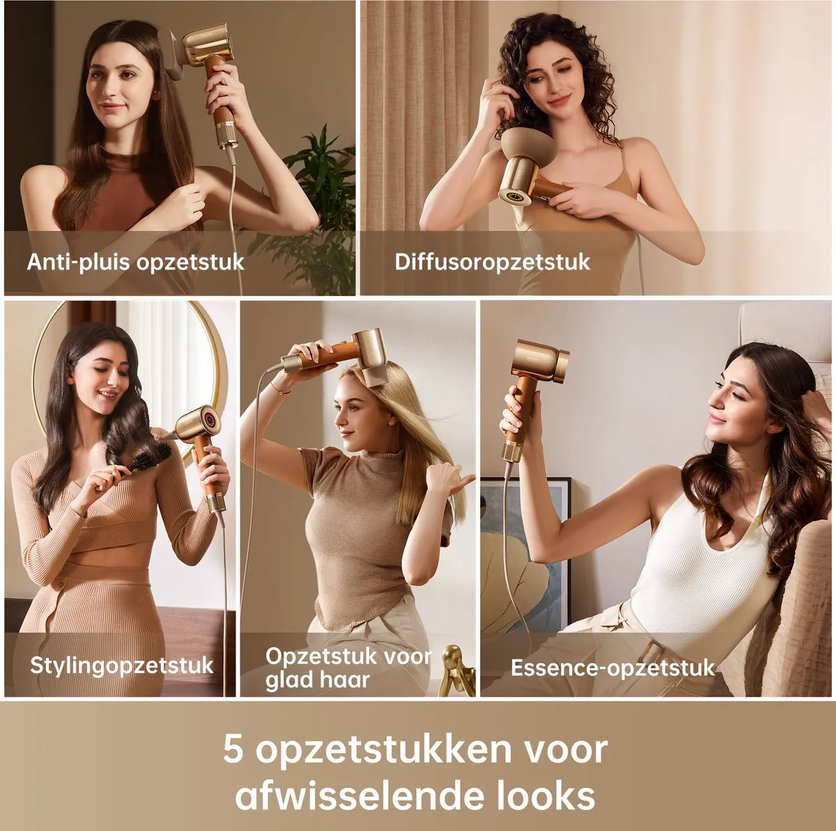 Dreame Hair Miracle AHD9 Haardroger - 1600W - Goud - afbeelding 6 van 6