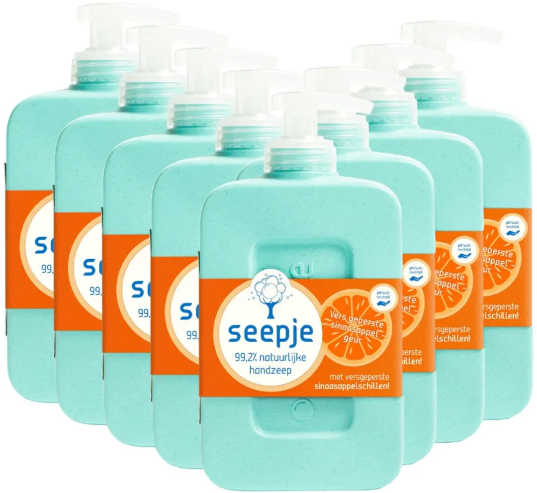 Seepje Handzeep Versgeperste Sinaasappel 300ml - 8 Stuks