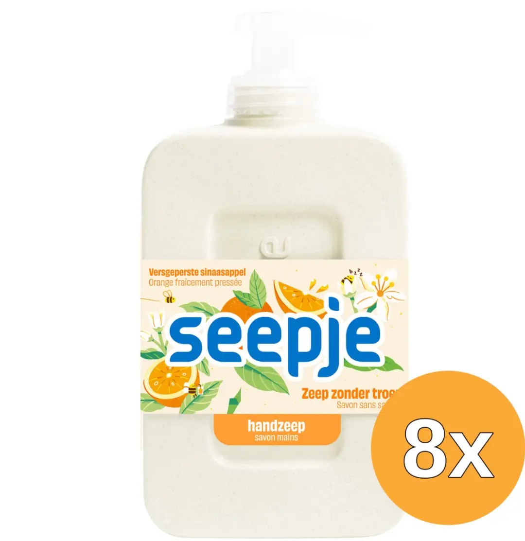 Seepje Handzeep Versgeperste Sinaasappel 300ml - 8 Stuks