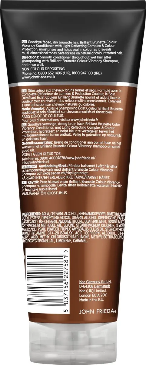 John Frieda Brilliant Brunette Conditioner 250ml - Droog haar