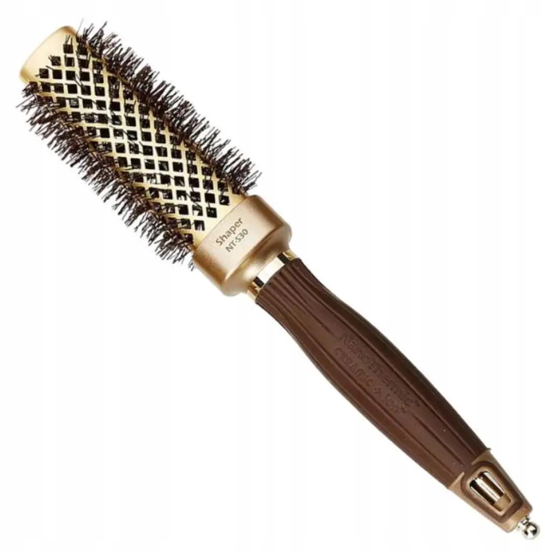 Olivia Garden Keramische Vierkante Borstel 30mm - Bruin/Goud