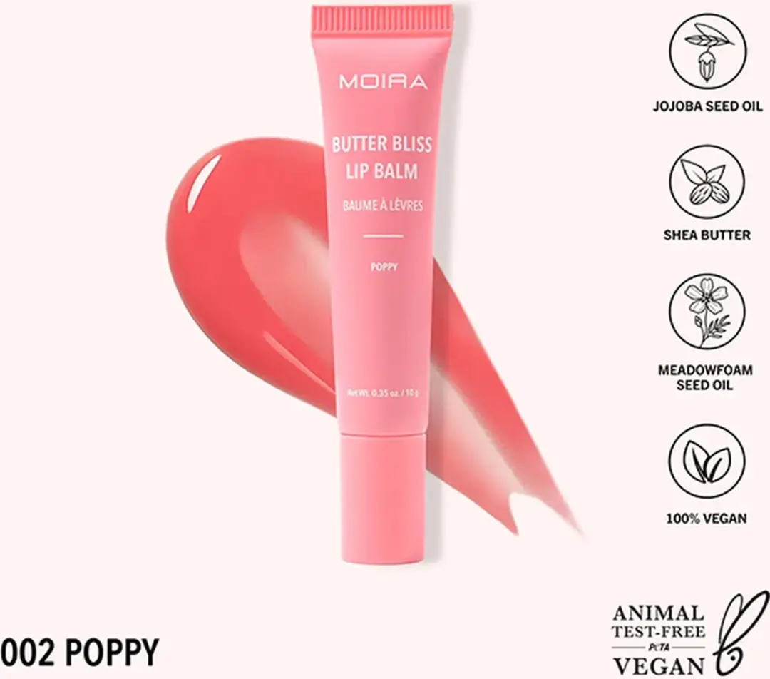 Moira Butter Bliss Lip Balm Poppy - 10g