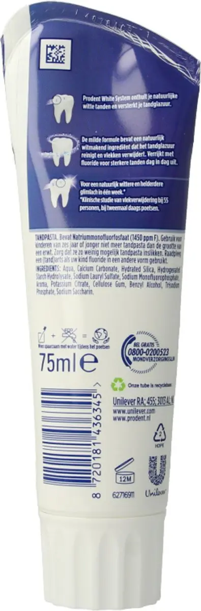 Prodent White System Tandpasta 75ml
