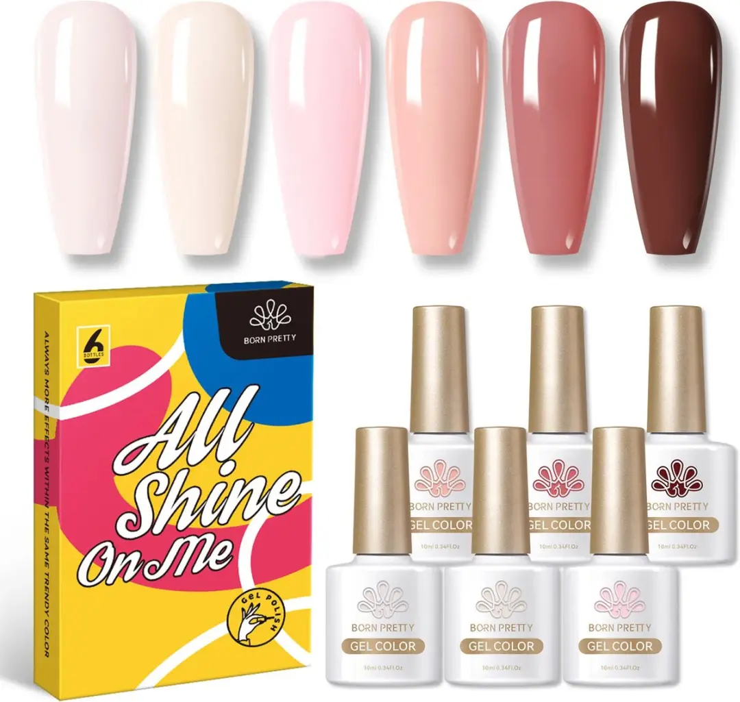 Born Pretty Gellak Set 6x10ml - Roze & Nude Kleuren