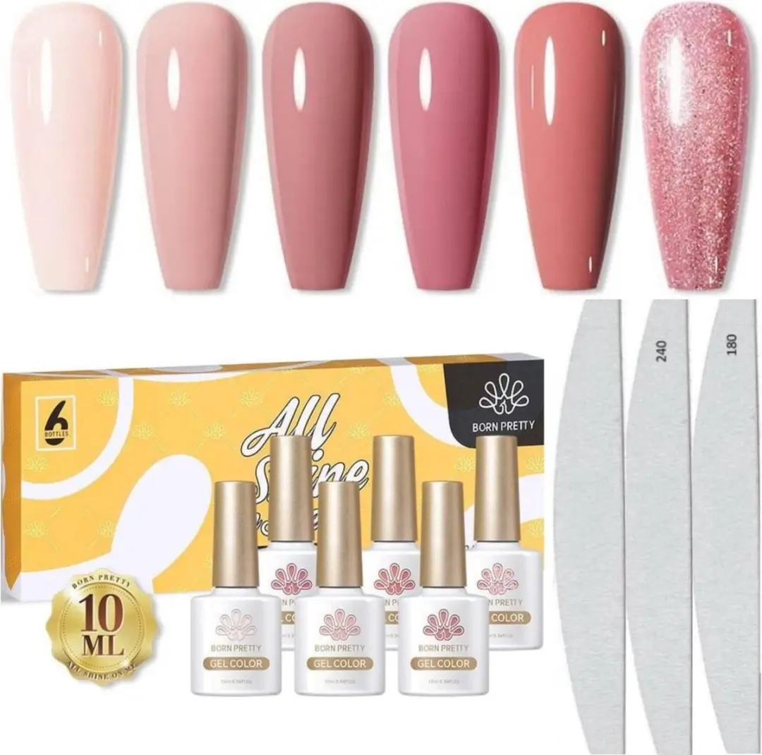 Born Pretty Gellak Set 6x10ml - Roze & Nude Kleuren