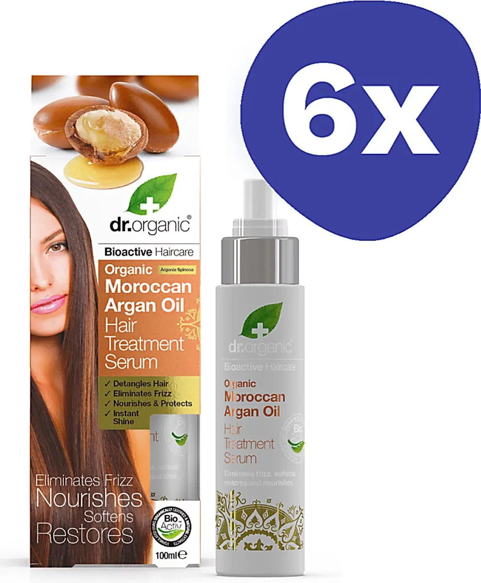 Dr. Organic Marokkaans Arganolie Haarbehandelingsserum 6x100ml