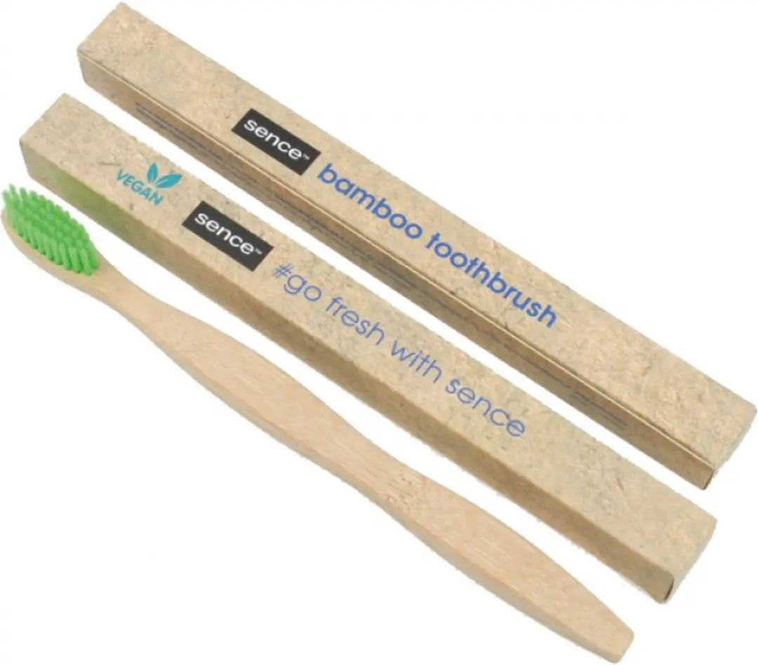 Sence Bamboo Tandenborstel Medium - 6 Stuks Groen