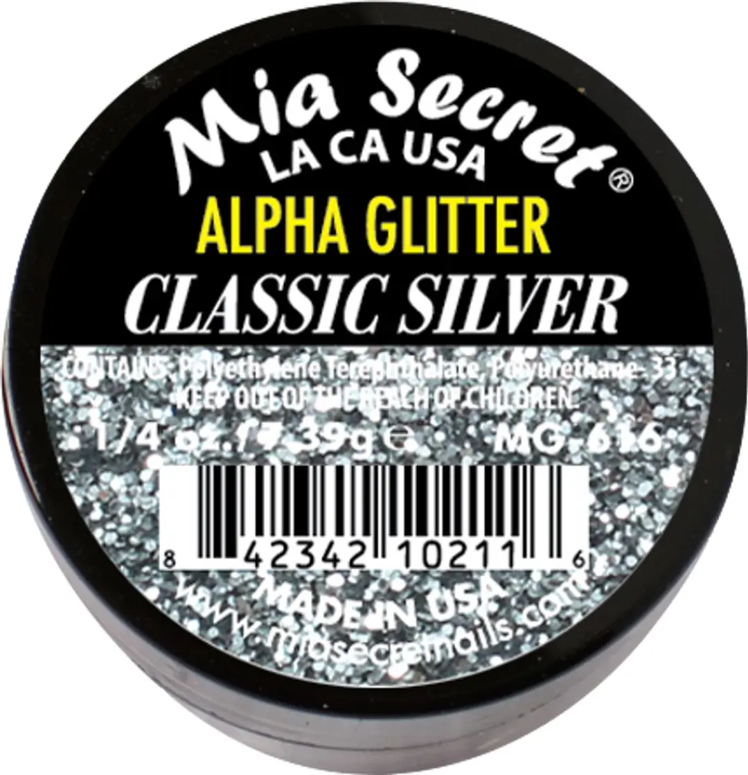 Mia Secret Alpha & Dust Glitter Acrylpoeder Classic Silver