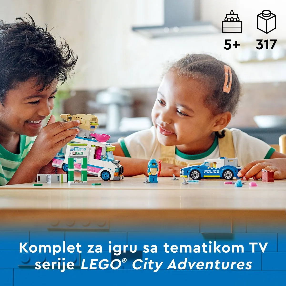 LEGO City IJswagen Politieachtervolging 60314 - 317 Stukken
