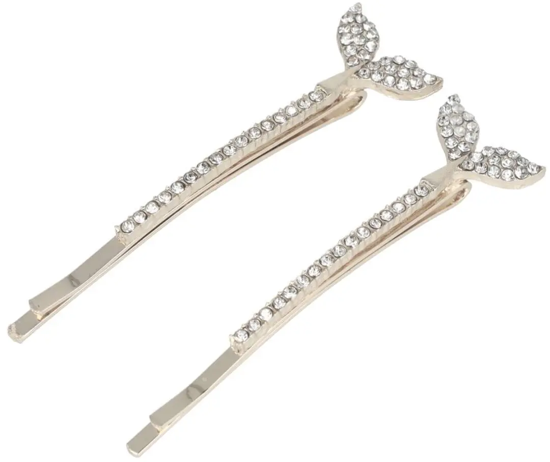 Haarsoires Haarspeld Schuifspeldjes Recht 6cm - Strass Zilver - 2 Stuks