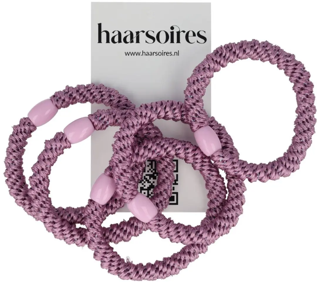 Haarsoires Basic Haarelastieken - Paars - 5 Stuks