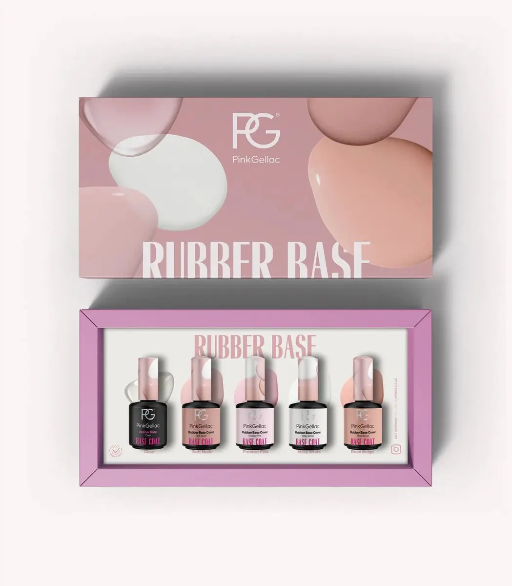 Pink Gellac Rubber Base Set Gellak - 5x15ml Kleuren