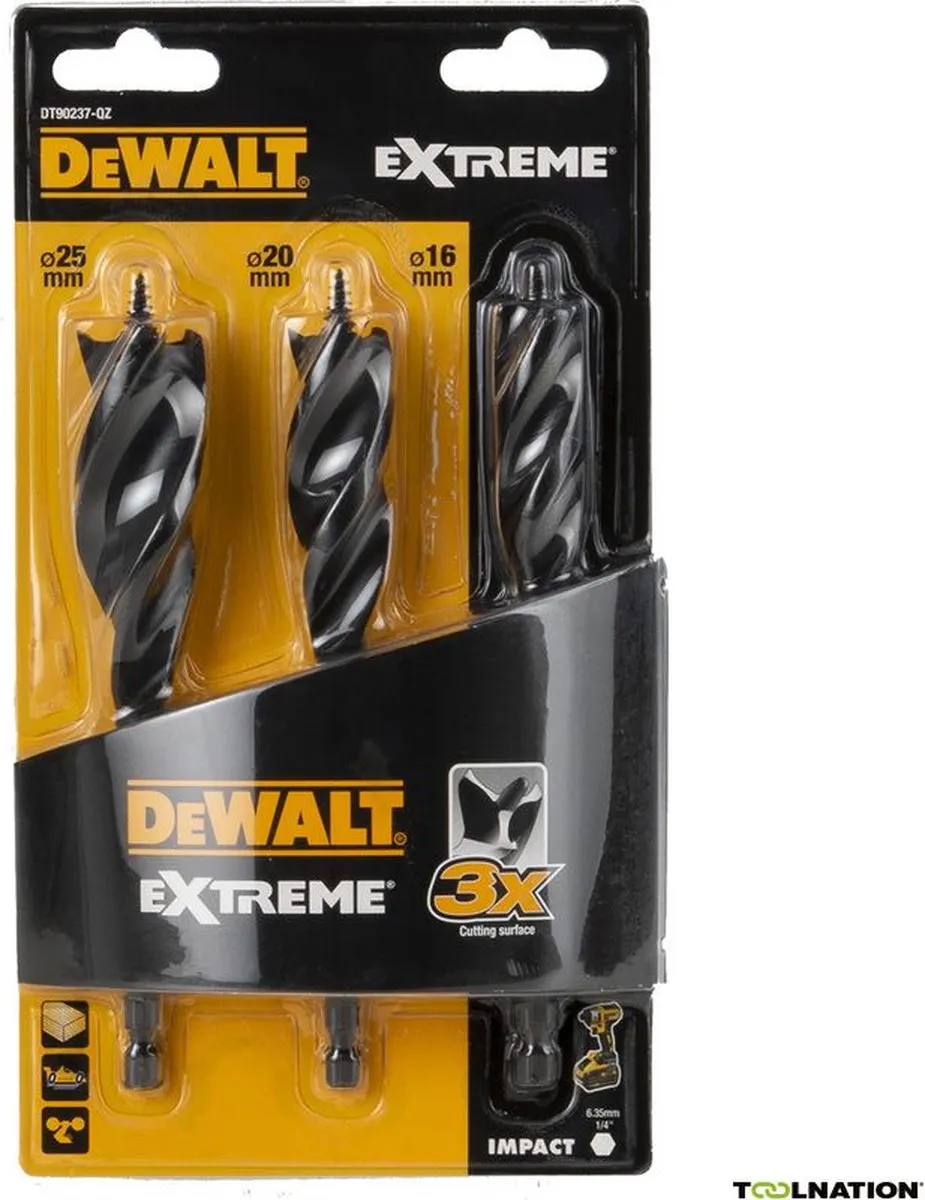 DeWalt DT90237 Speedboor Tri-Flute Extreme 3-delig - 16/20/25mm