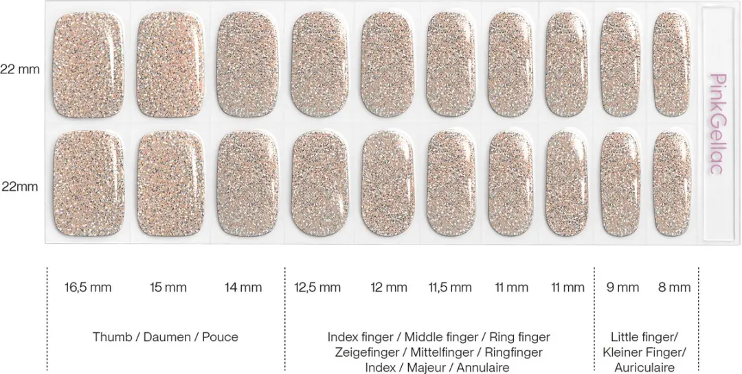 Pink Gellac UV Nagelstickers Champagne Sparkle 0016 - 20 Stuks