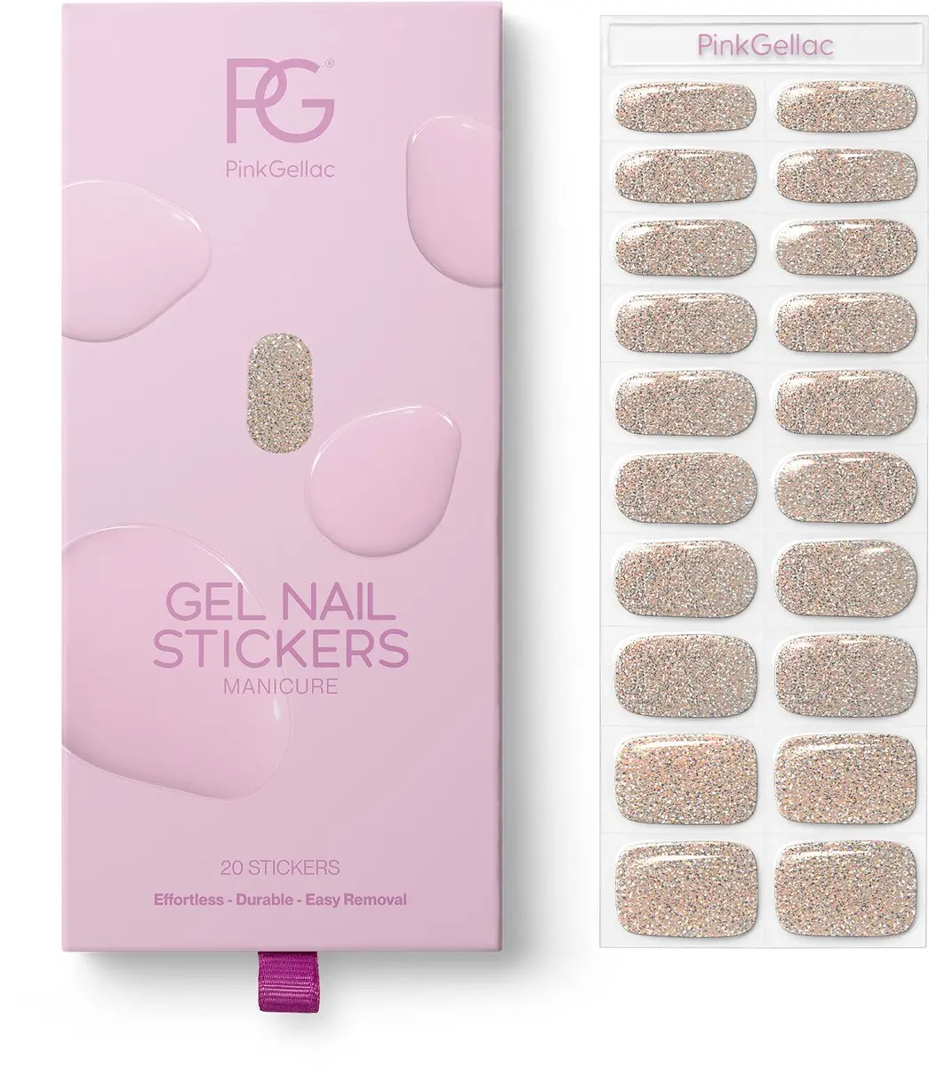 Pink Gellac UV Nagelstickers Champagne Sparkle 0016 - 20 Stuks