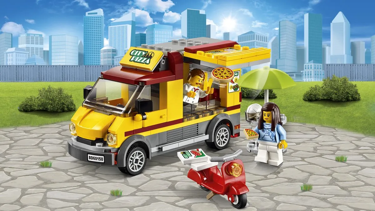 LEGO City Pizza Bestelwagen 60150 - 249 Stukken - 2 Minifiguren - afbeelding 6 van 6