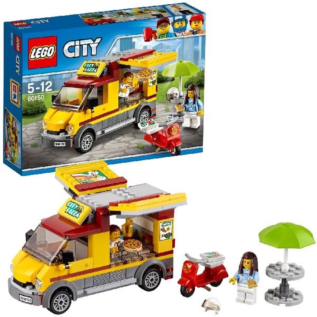 LEGO City Pizza Bestelwagen 60150 - 249 Stukken - 2 Minifiguren - afbeelding 5 van 6