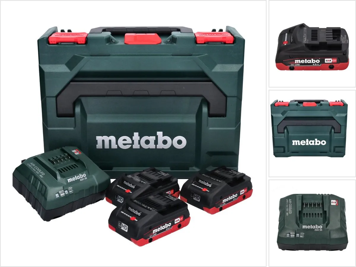 Metabo 685133000 Starterset 18V - 3x 4,0Ah LiHD Accu + Lader - afbeelding 2 van 6