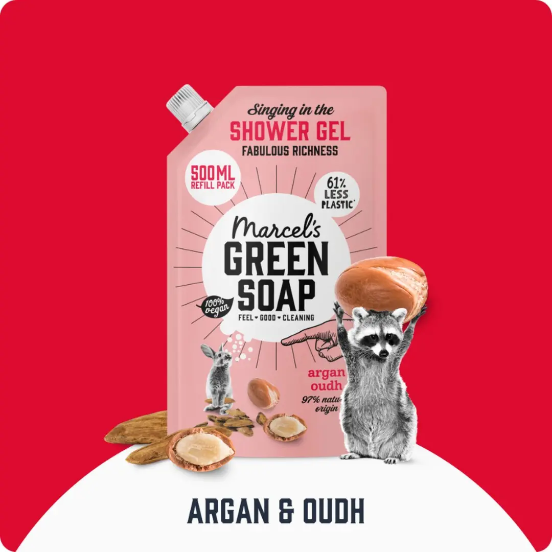 Marcel's Green Soap Douchegel Navulling Argan & Oudh 3000ml - 6 Stuks