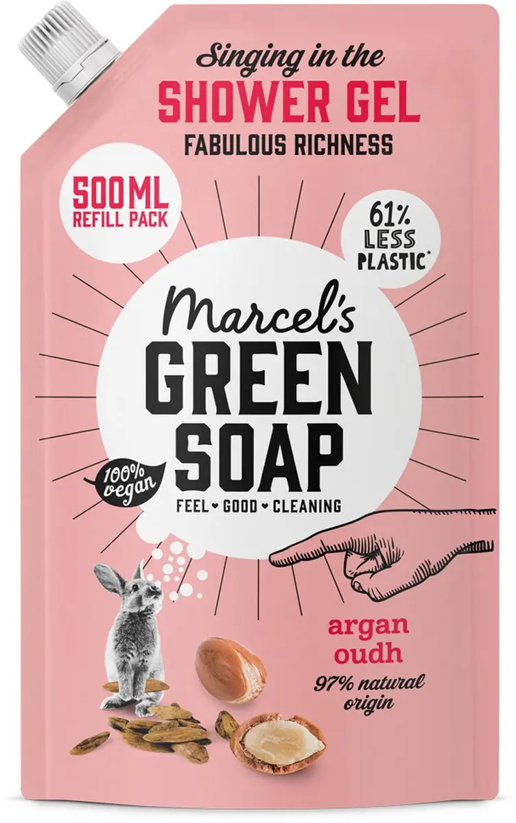 Marcel's Green Soap Douchegel Navulling Argan & Oudh 3000ml - 6 Stuks
