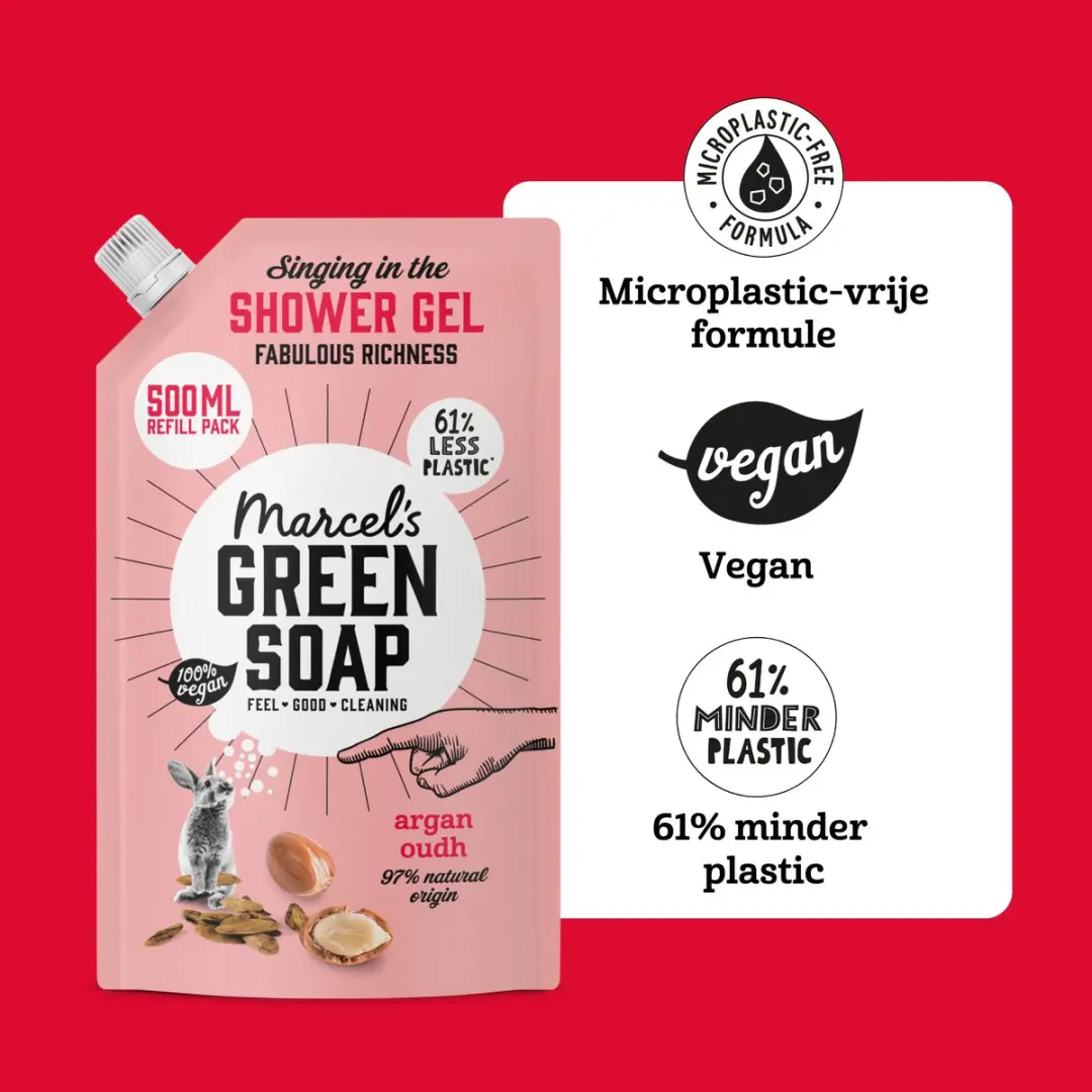 Marcel's Green Soap Douchegel Navulling Argan & Oudh 3000ml - 6 Stuks