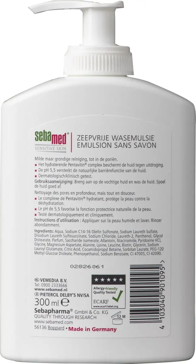Sebamed Zeepvrije Wasemulsie Diepe Reiniging 300ml