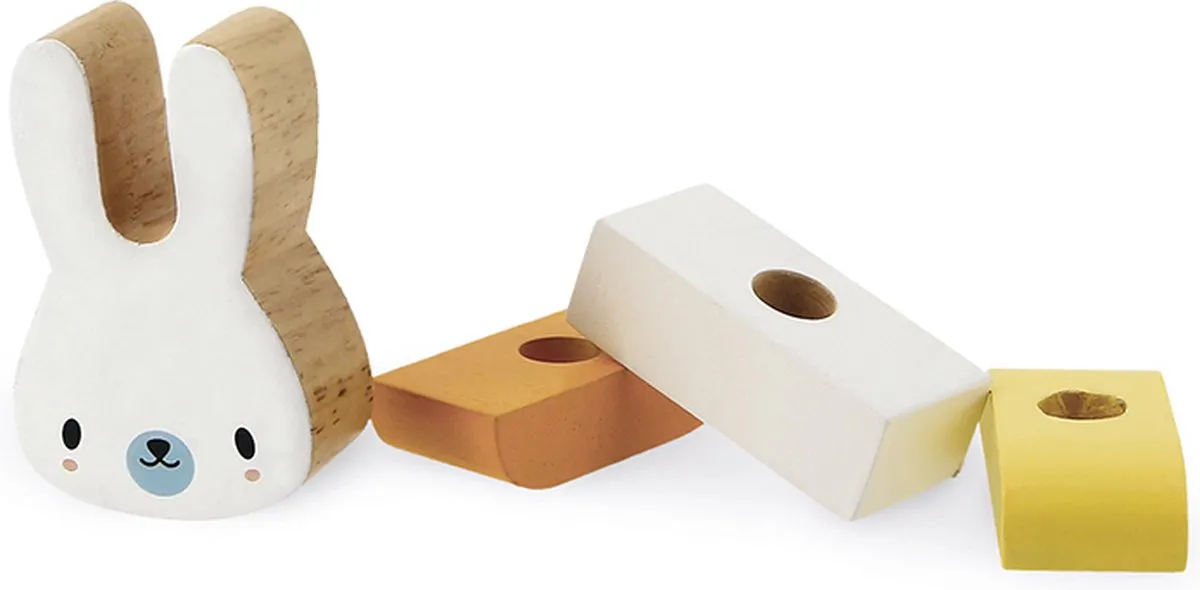 Janod Pure Kralendoolhof & Schommelend Konijn - 4 Stukken - Multicolor