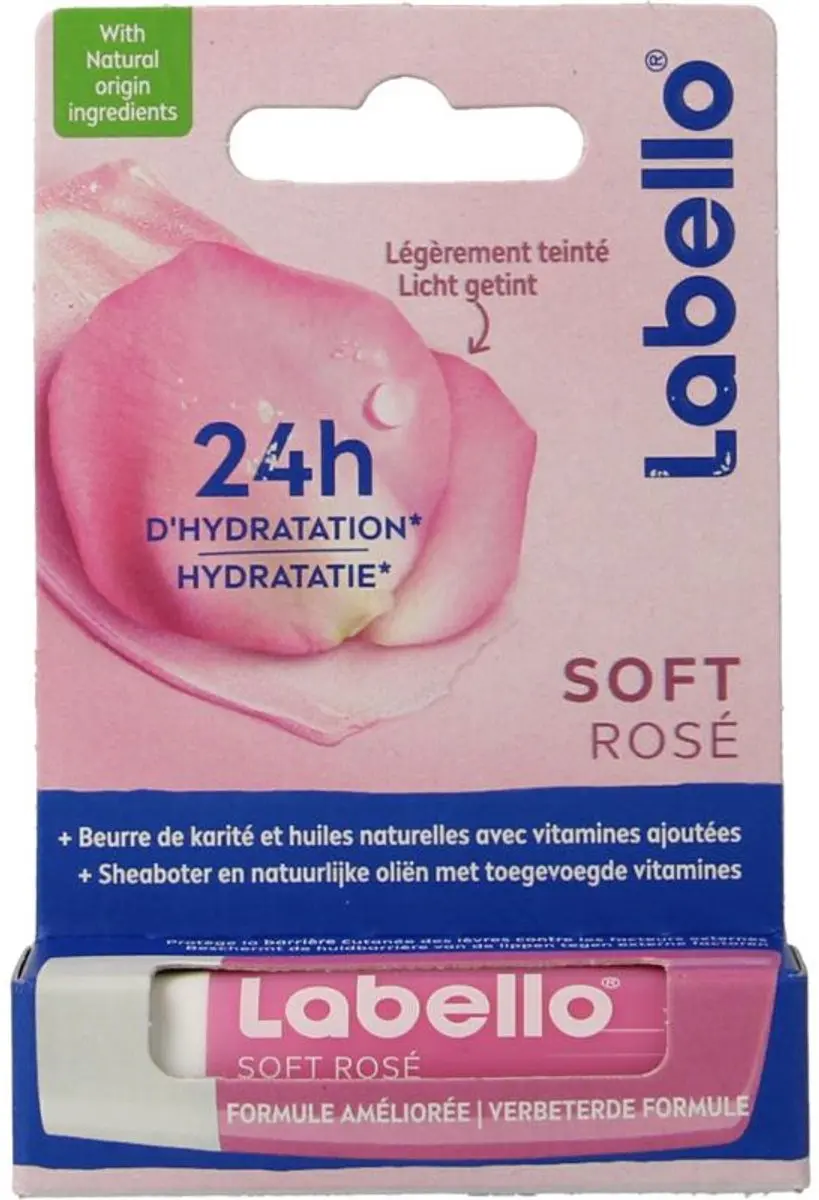 Labello Lippenbalsem Soft Rosé 24H - 4.8g