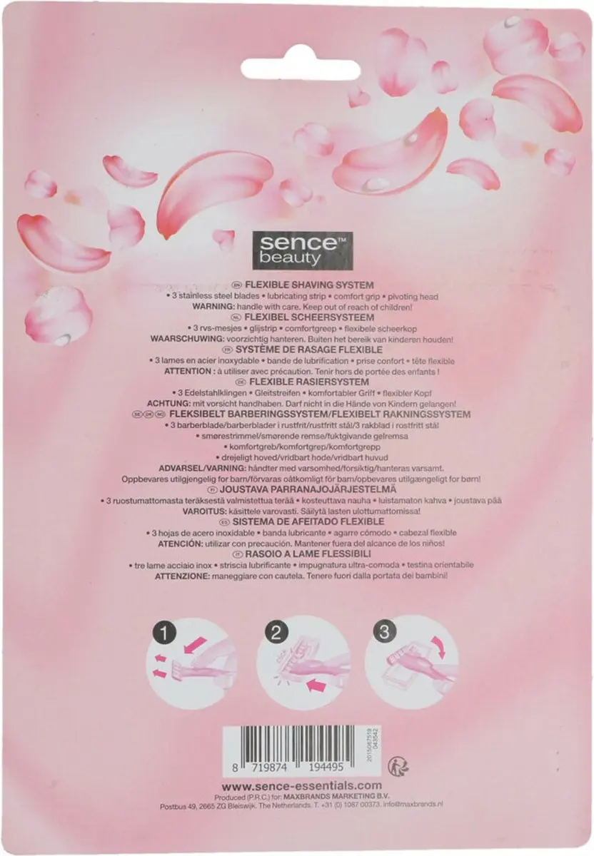 Sence Scheermesjes Triple Blades SS 15+ - 4 Stuks - Roze
