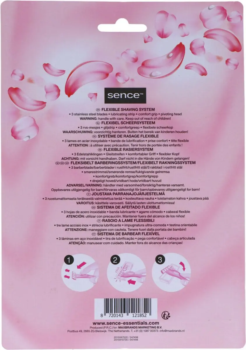 Sence Scheermesjes Triple Blades SS 15+ - 4 Stuks - Roze