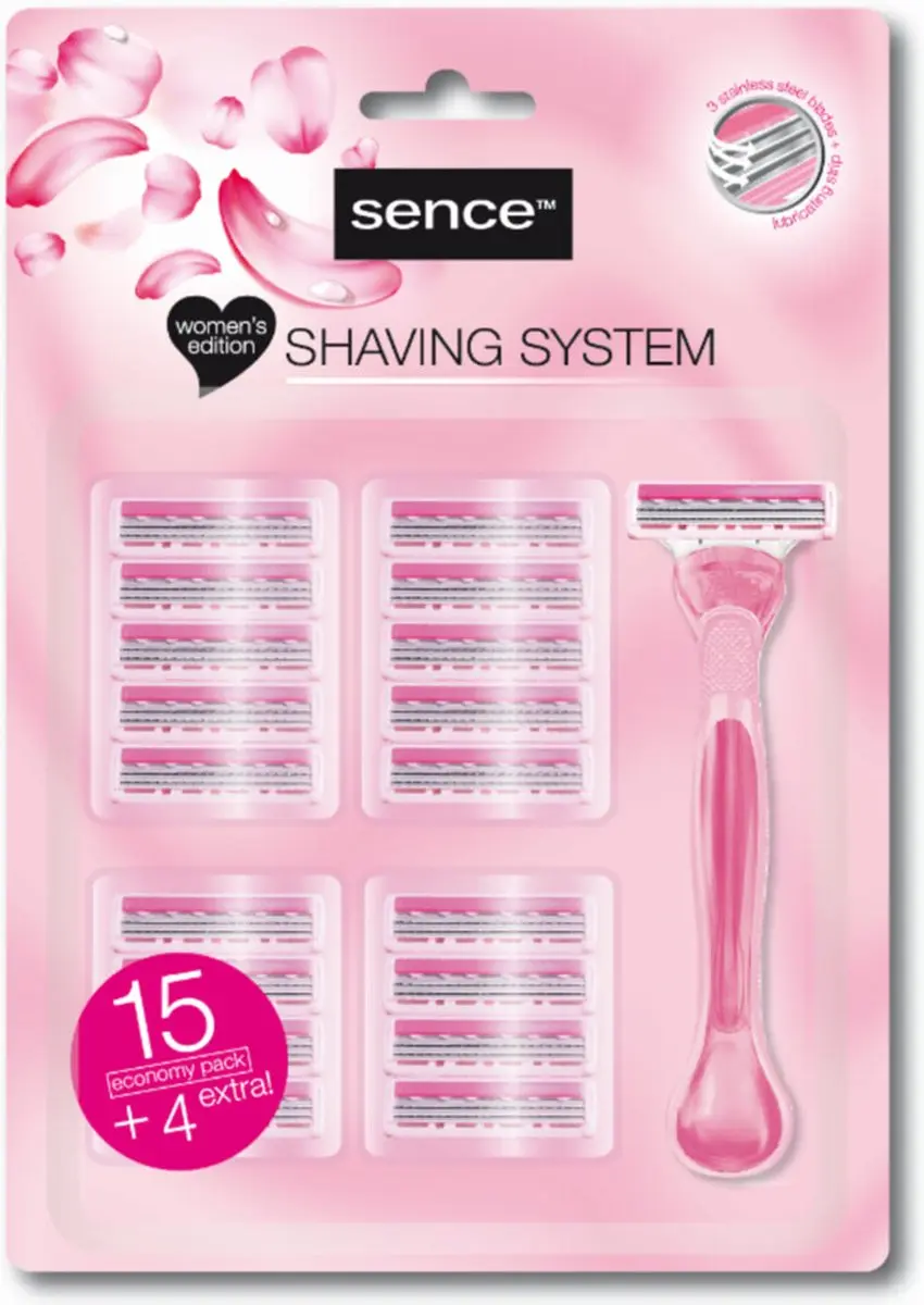 Sence Scheermesjes Triple Blades SS 15+ - 4 Stuks - Roze