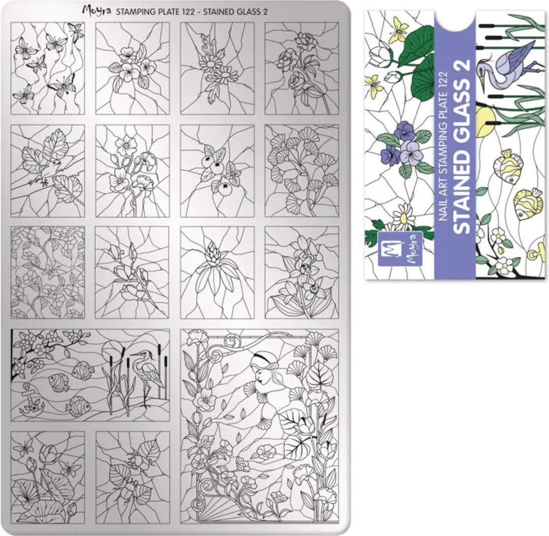 Moyra Stamping Plate 122 Stained Glass