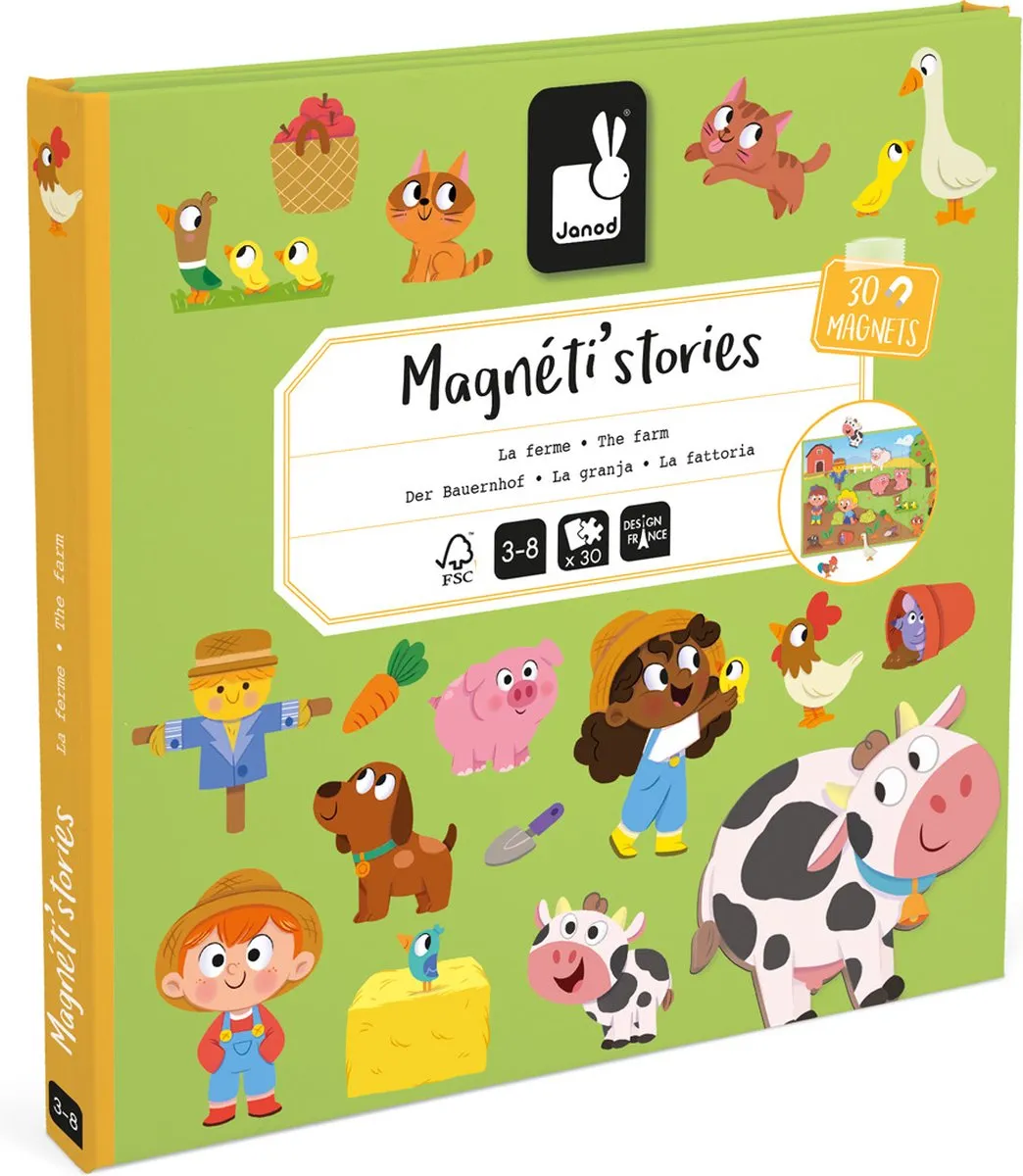 Janod Magneti Stories Boerderij - Educatieve Magneetset 30 Magneten - afbeelding 6 van 6