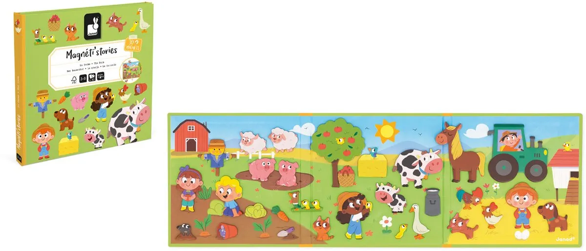 Janod Magneti Stories Boerderij - Educatieve Magneetset 30 Magneten