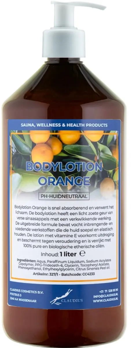 Splashbox Cosmetics Bodylotion Orange 1L - Witte pomp