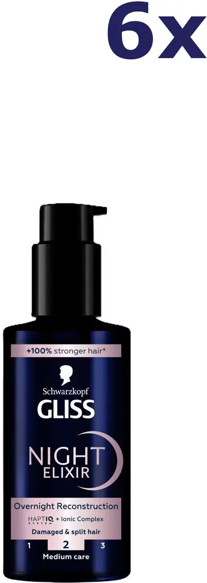 Gliss Night Elixer Overnight Reconstruction - 6x100ml