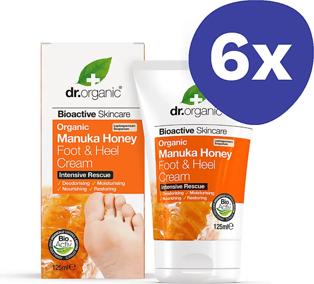 Dr. Organic Manuka Honing Voetcrème 125ml - 6 Stuks
